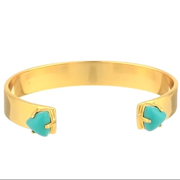 jules smith // turquoise and gold cuff bracelet - Picture 2 of 6